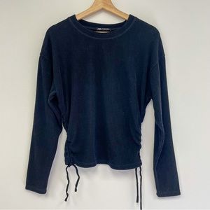 ZARA RUCHED SIDE TIE SWEATER